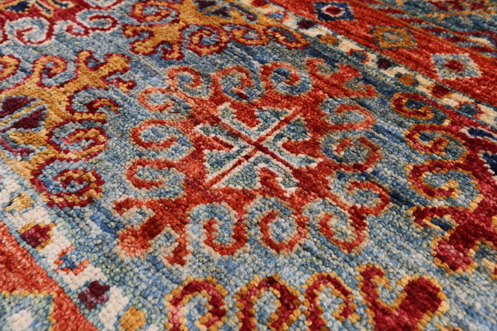 3' 10" X 6' 0" Hand Knotted Wool Super Kazak Khorjin Rug - Q12689