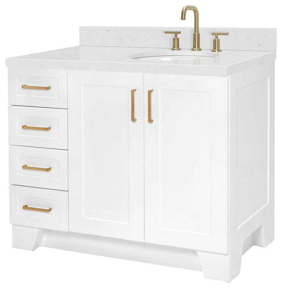 Ariel Taylor 42" Right Offset Single Oval Sink Bathroom Vanity