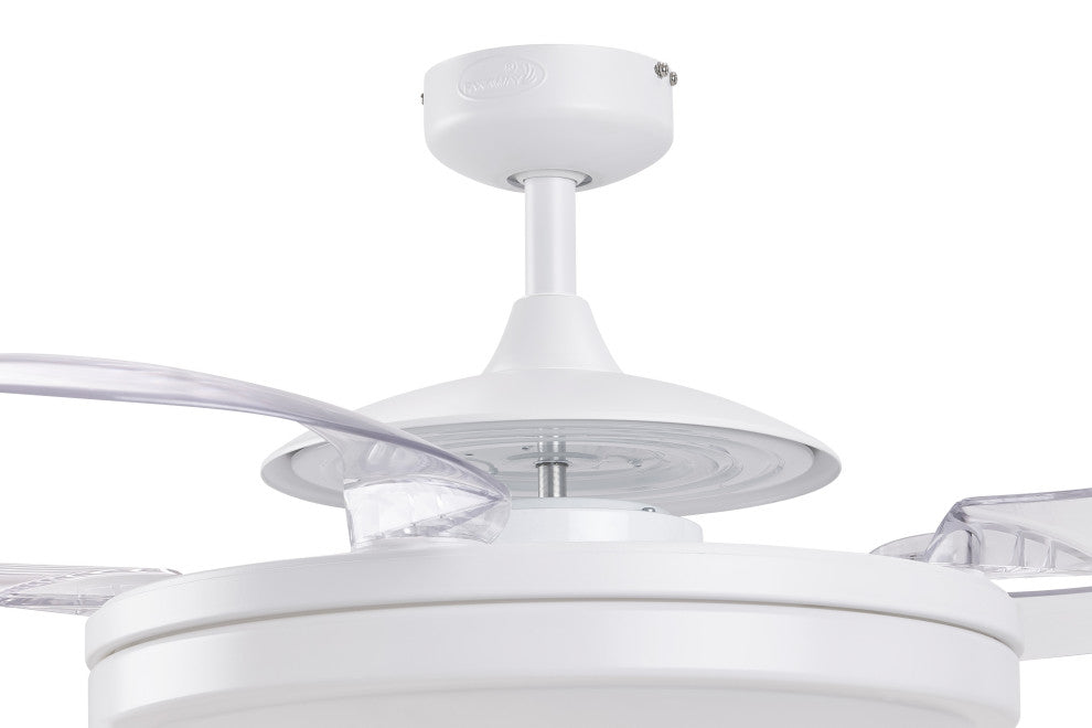 Fanaway Evo2 Retractable 4-Blade Lighting Ceiling Fan, Brushed White