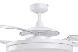 Fanaway Evo2 Retractable 4-Blade Lighting Ceiling Fan, Brushed White