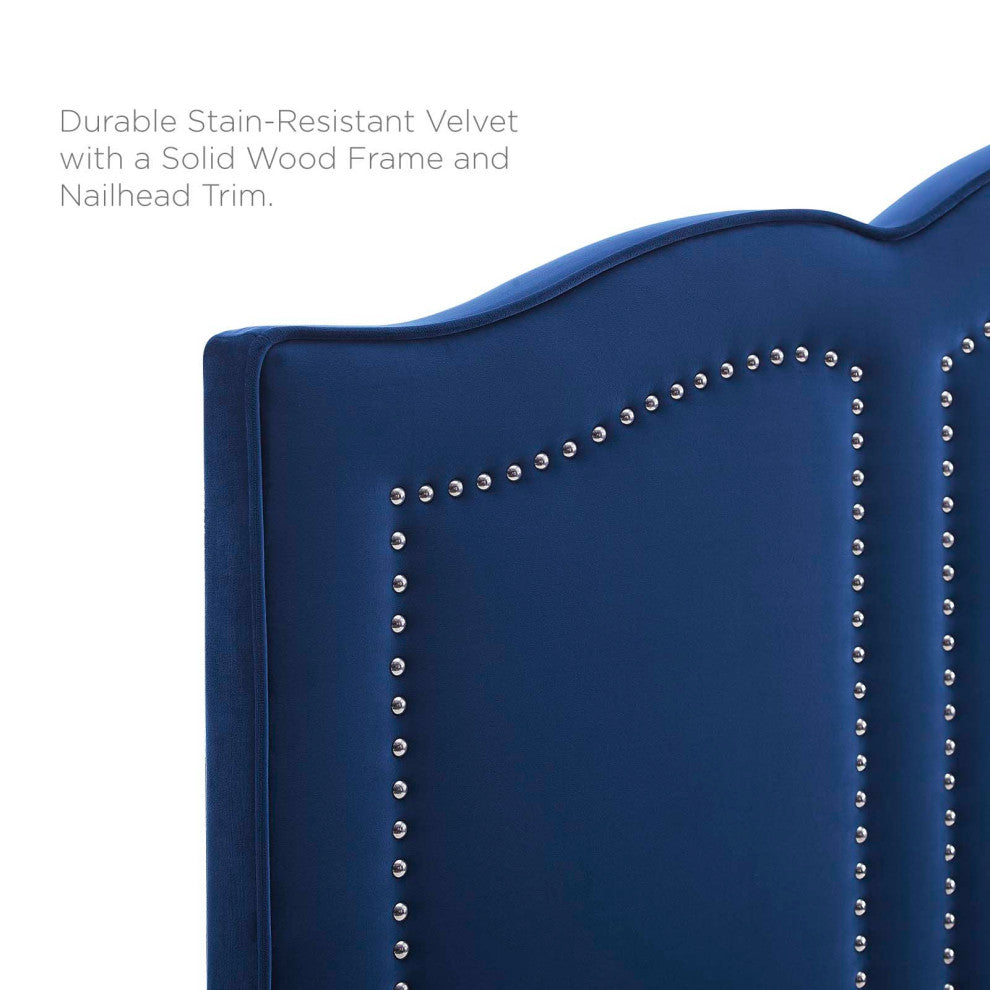 Headboard, Twin Size, Velvet, Blue Navy, Modern Contemporary, Bedroom Master