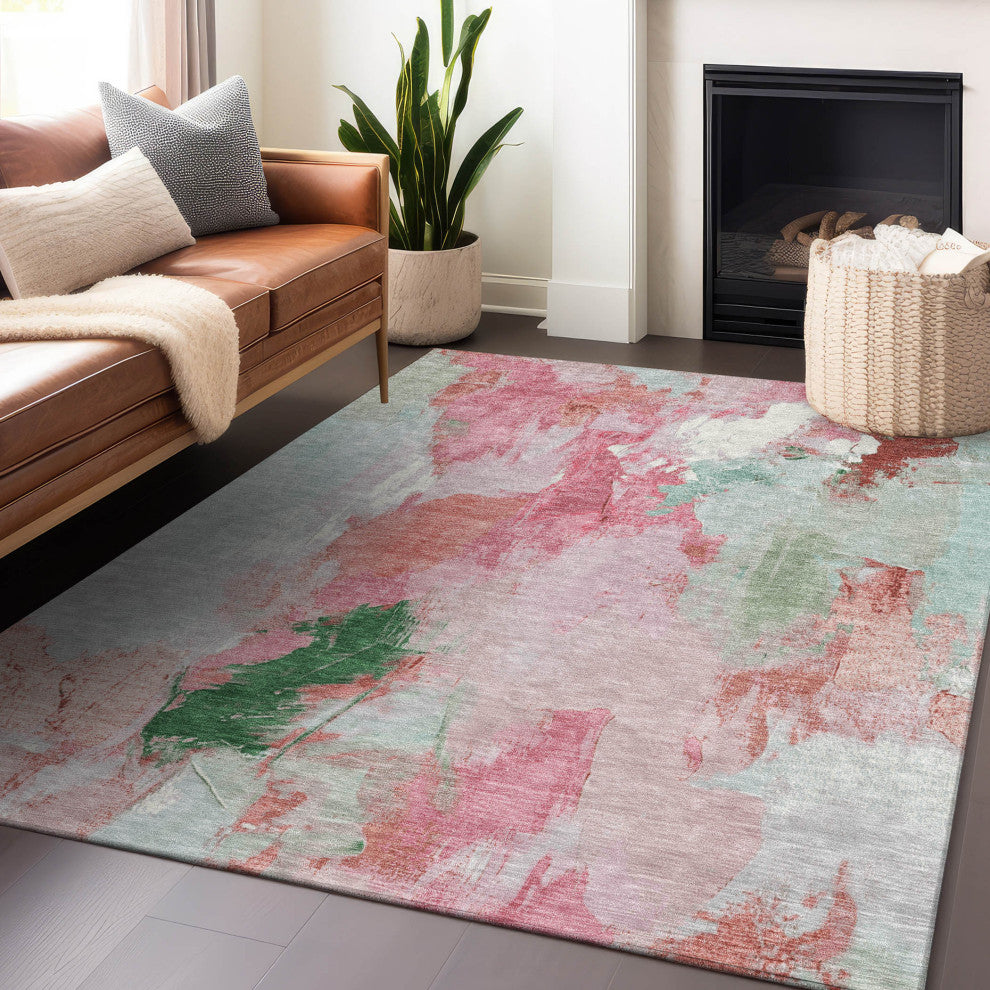 Machine Washable Indoor/Outdoor Chantille ACN1914 Blush 2'6" x 3'10" Rug
