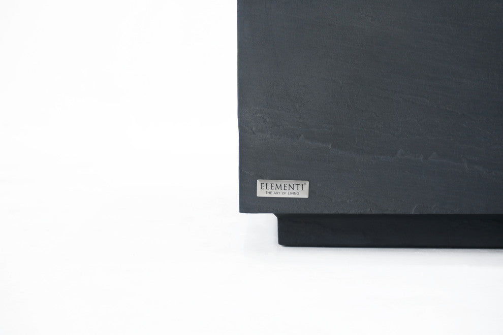 Colorado 34" Square Concrete Coffee Table, Slate Black