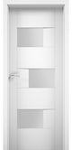 Solid French Door Opaque Glass / Sete 6933 White Silk / Modern Doors -18x84