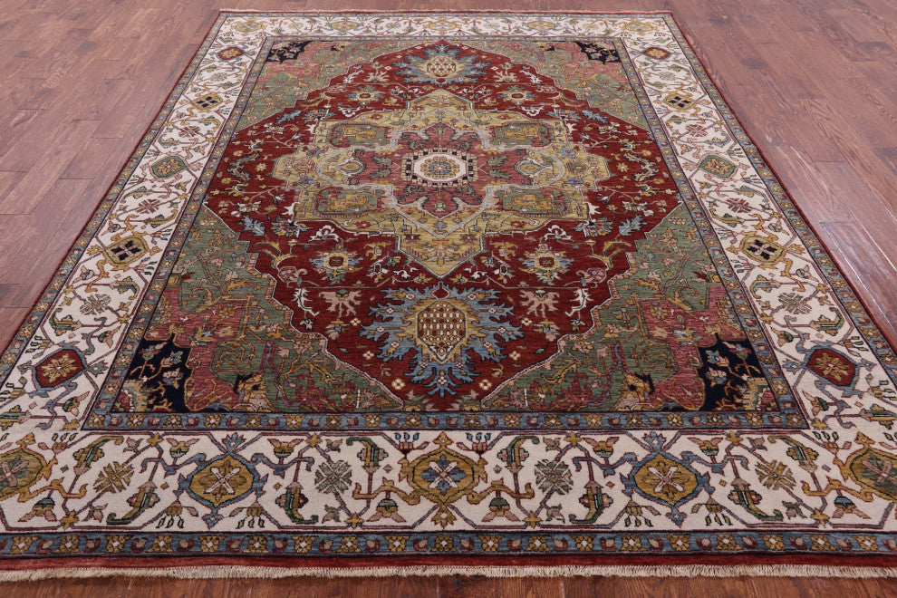 Hand Knotted Persian Fine Serapi Wool Rug 7' 11" X 9' 9" - Q16038