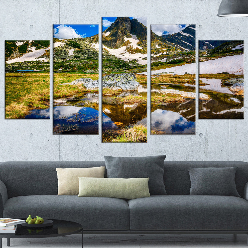 "Stunning Mountains in Rila Lakes District" Landscape Wall Artwork, 5 Panel