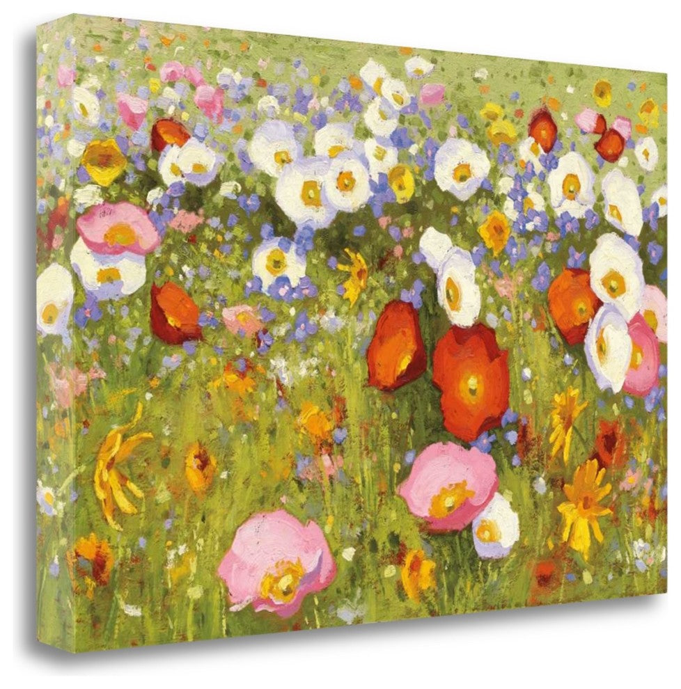 "Champ De Fleur III" By Shirley Novak, Giclee Print on Gallery Wrap Canvas
