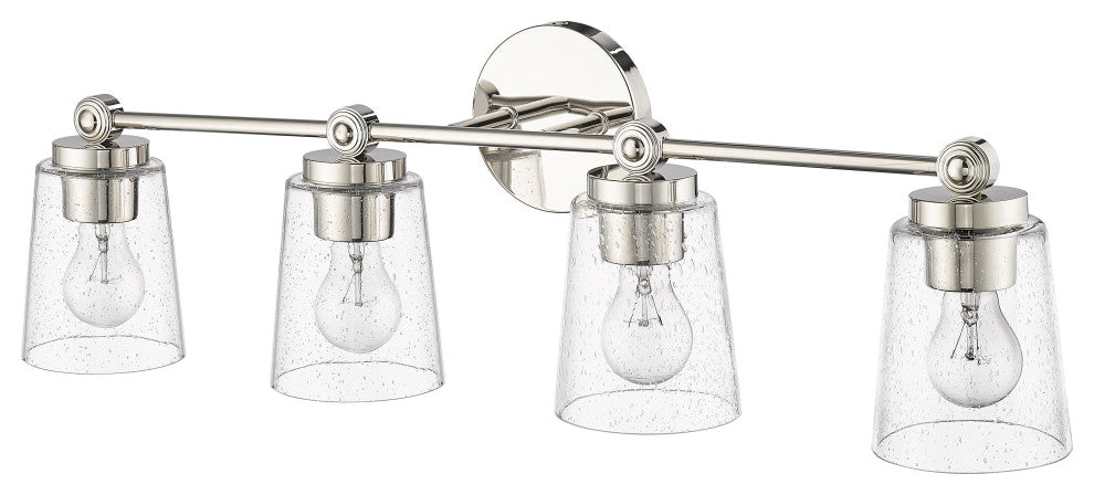 4 Light 30.5 in. Polished Nickel Vanity Light