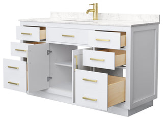 Beckett TK 60" Single Vanity, Cultured Top, Gold Trim