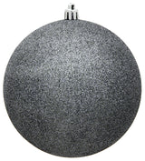 Vickerman N591087Dg 4" Pewter Glitter Ball Ornament, 6 Per Bag