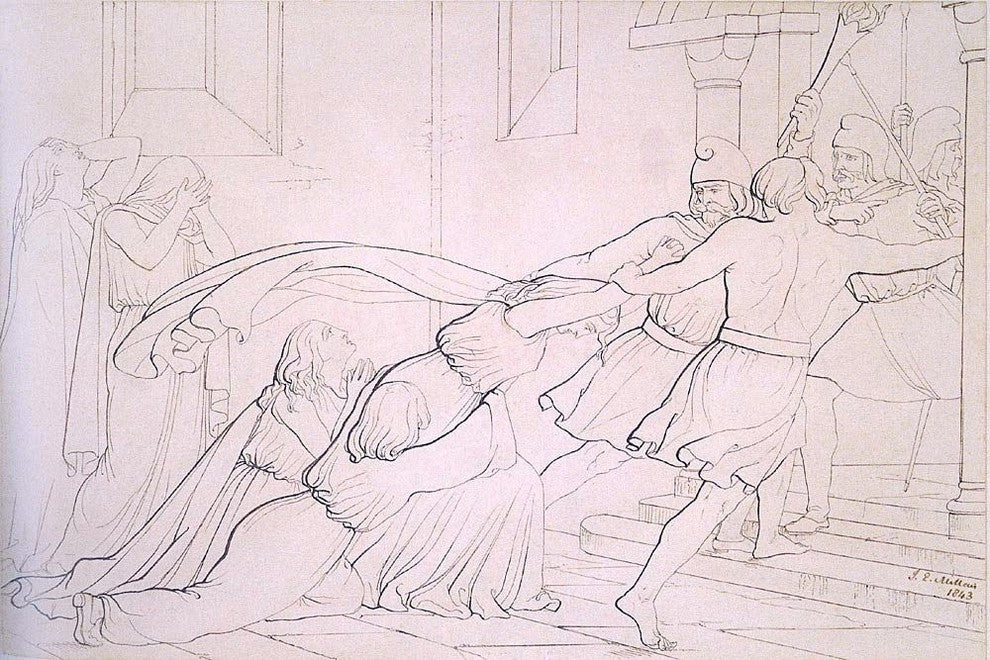 Sir Everett Millais Elgiva Seized by Order of Odo Wrapped Canvas, 18"x27"