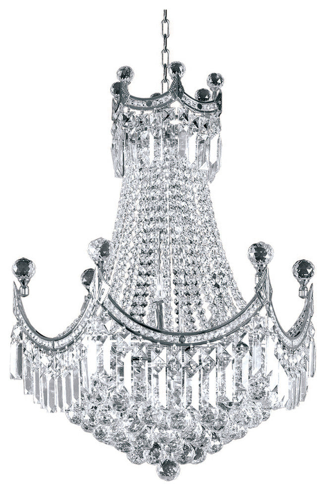 Artistry Lighting Corona Collection Hanging Crystal Chandelier 20x28, Chrome