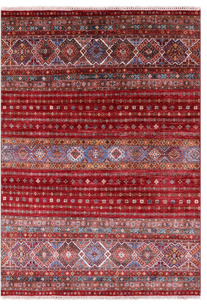 5' 7" X 7' 10" Super Kazak Khorjin Hand Knotted Rug - Q12926