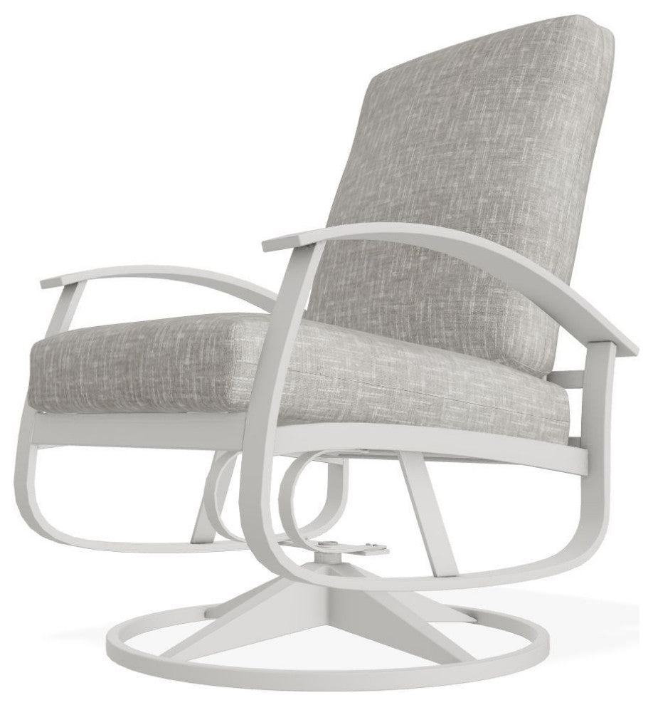 Belle Isle Cushion Outdoor Swivel Rocker, Hither Pewter/Snow