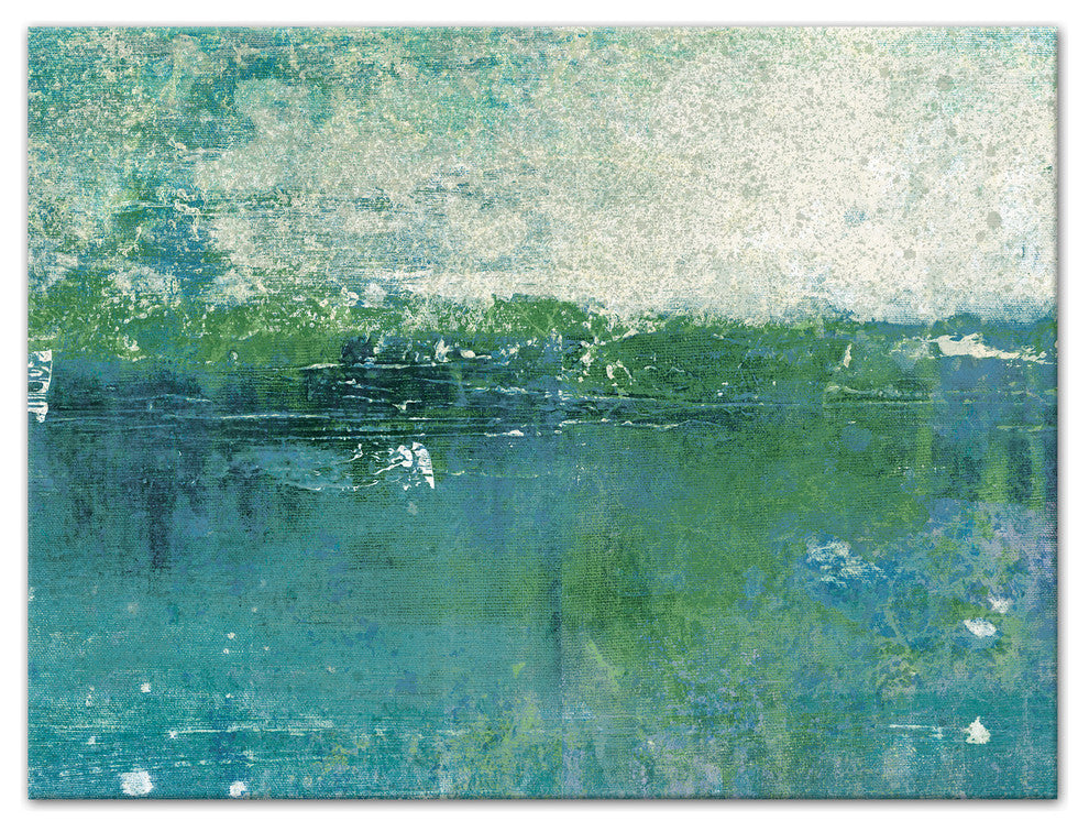 Blue Green Coastal Abstract 30x40 Canvas Wall Art