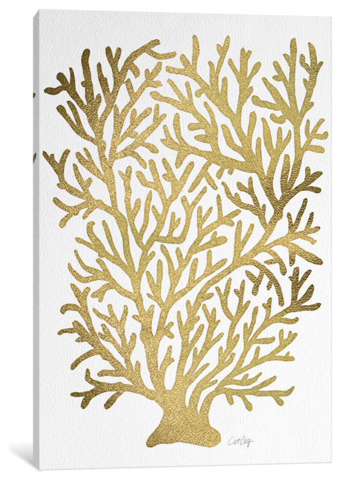 "Gold Coral Artprint" by Cat Coquillette, 40x26x1.5
