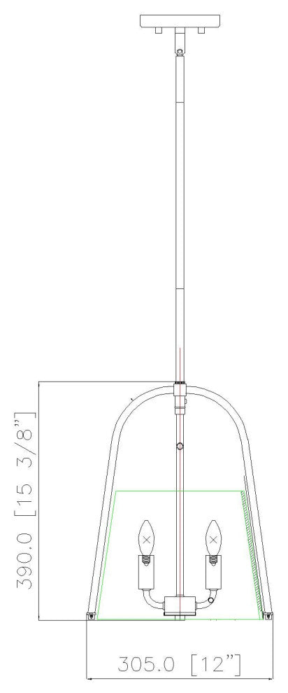 Z-LITE 3-Light Pendant, Matte Black