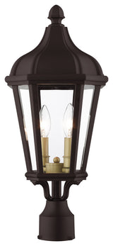 Morgan 2 Light Bronze, Antique Gold Cluster Medium Outdoor Post Top Lantern