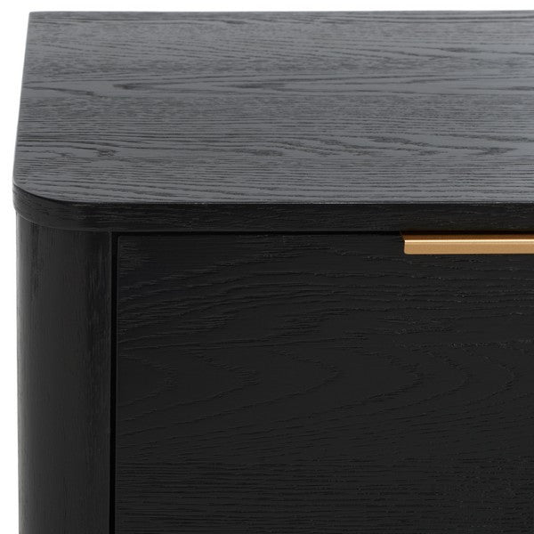 Safavieh Couture Gabrietta 2 Drawer Nightstand Black / Gold