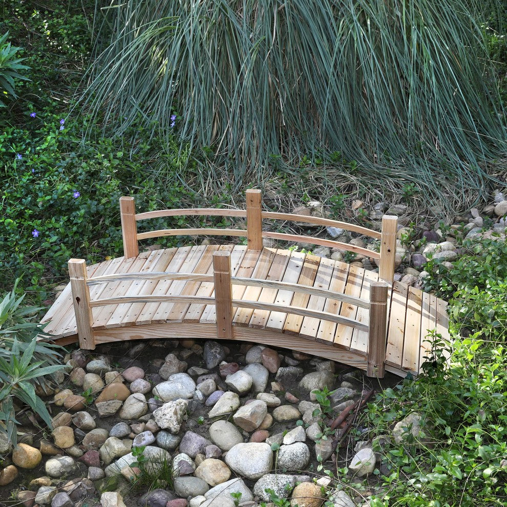 Natural Cedar Garden Bridge, Natural, 6 Ft.