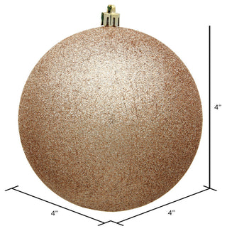 Vickerman N591080Dg 4" Cafe Latte Glitter Ball Ornament, 6 Per Bag