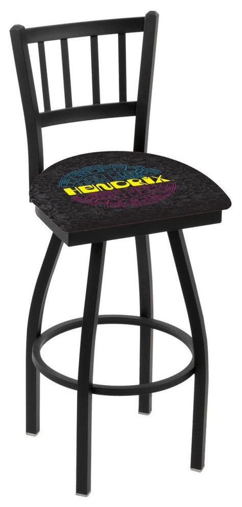 Holland L018 Jimi Hendrix AYE Mirrored 30" Swivel Bar Stool - Black