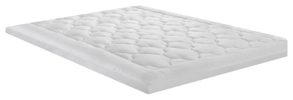 Fluffy Clouds 100% Cotton Plush 2" Loft Fiber Bed, Twin