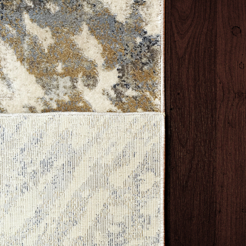 Castilla Gray And Blue Area Rug, 3.11'x5.7'