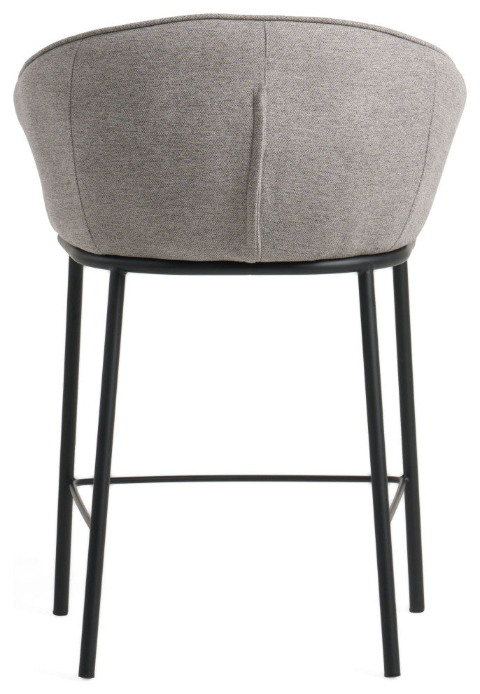 Modrest Rumi Modern Grey and Black Counter Stool