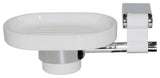 Iris Wall Soap Holder, Polished Chrome, White