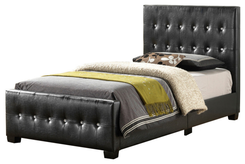 Diamond Twin Panel Beds, Black