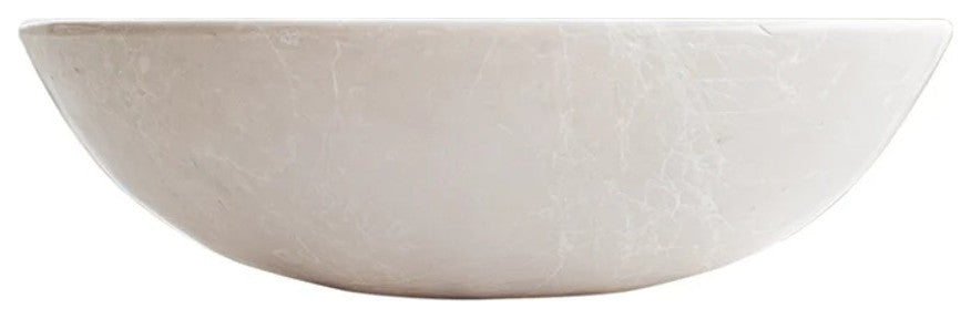 Botticino Marble Natural Stone Oval Shape Vessel Sink Honed  (L)20.5" (H)6"