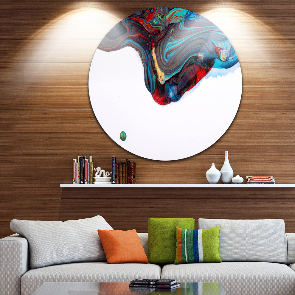 Multi-Color Abstract Acrylic Paint Mix, Abstract Round Wall Art, 11"