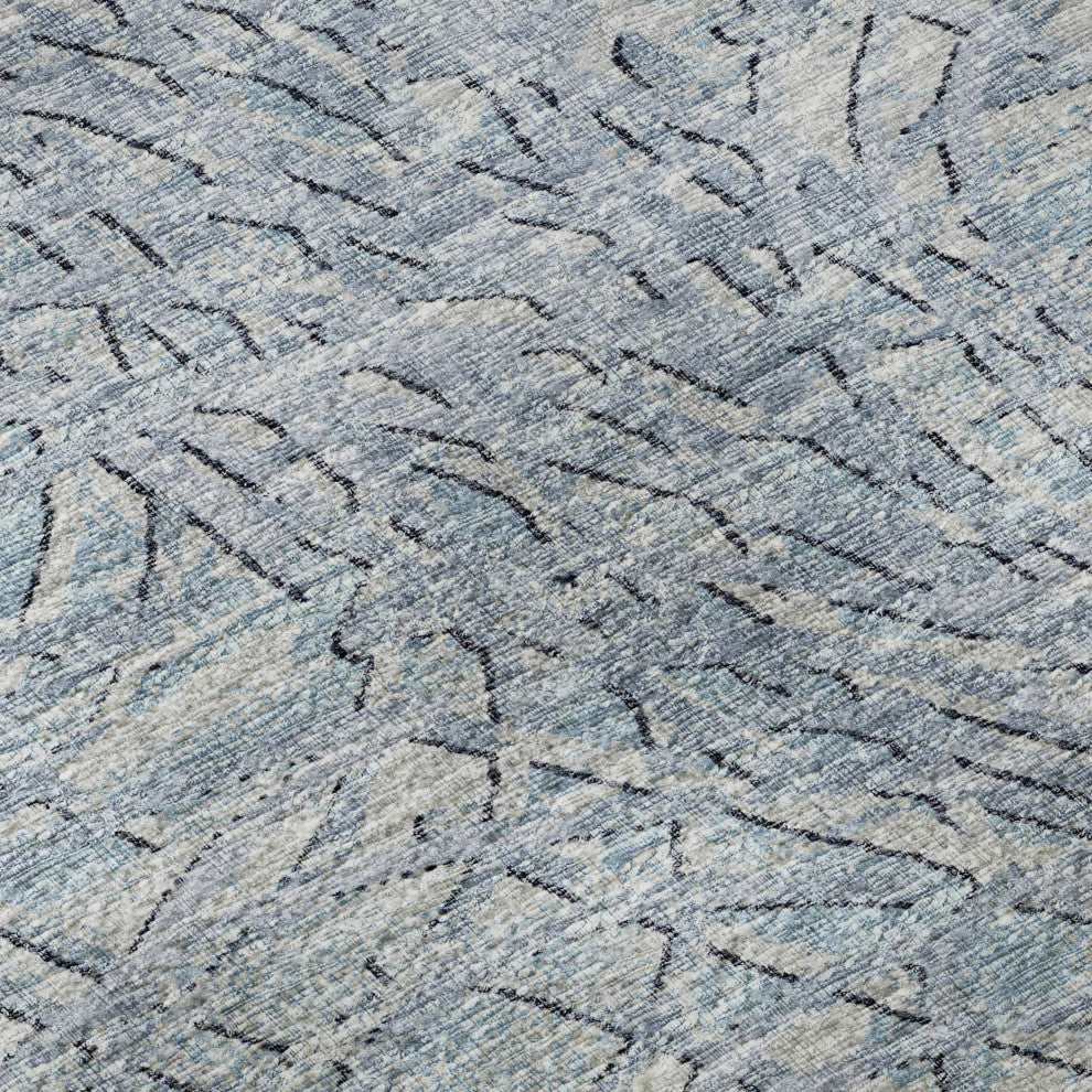 Premium Machine Washable Mayfield AMF35 Blue 9' x 12' Rug