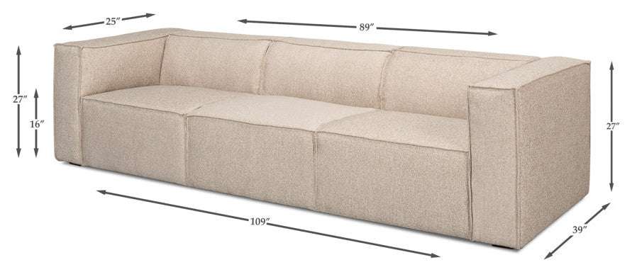 Miles Linen Sofa Low Profile 109"