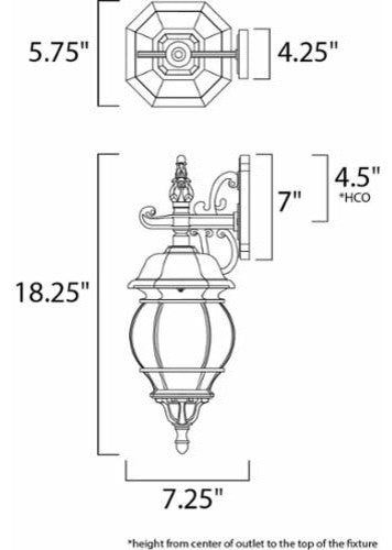 Maxim 1030 Crown Hill 18" 1 Light Wall Sconce - Black / Clear Glass