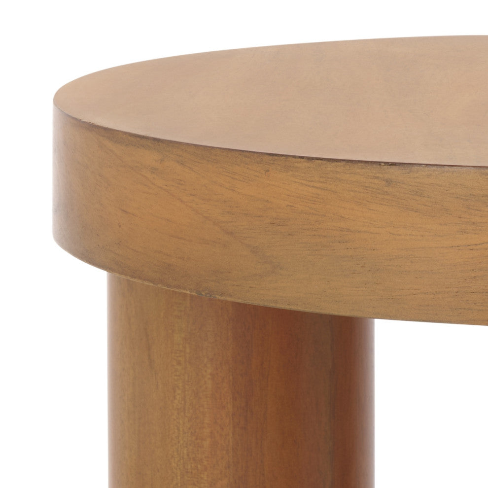 Safavieh Couture Bary Round 3 Leg Wood Accent Table, Natural