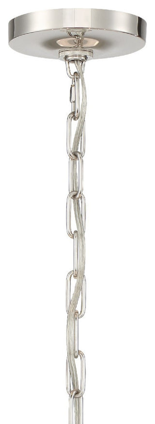 Crystorama 8016-PN, 6-Light Chandelier, Polished Nickel