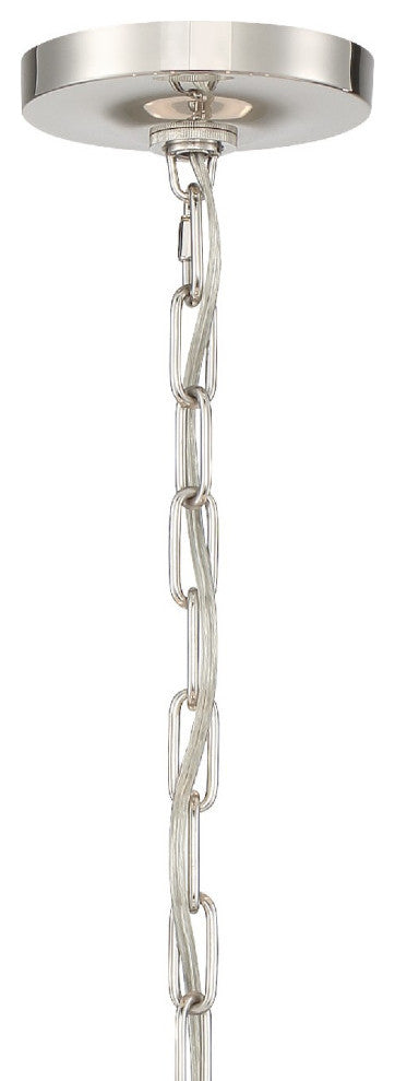Crystorama 8016-PN, 6-Light Chandelier, Polished Nickel