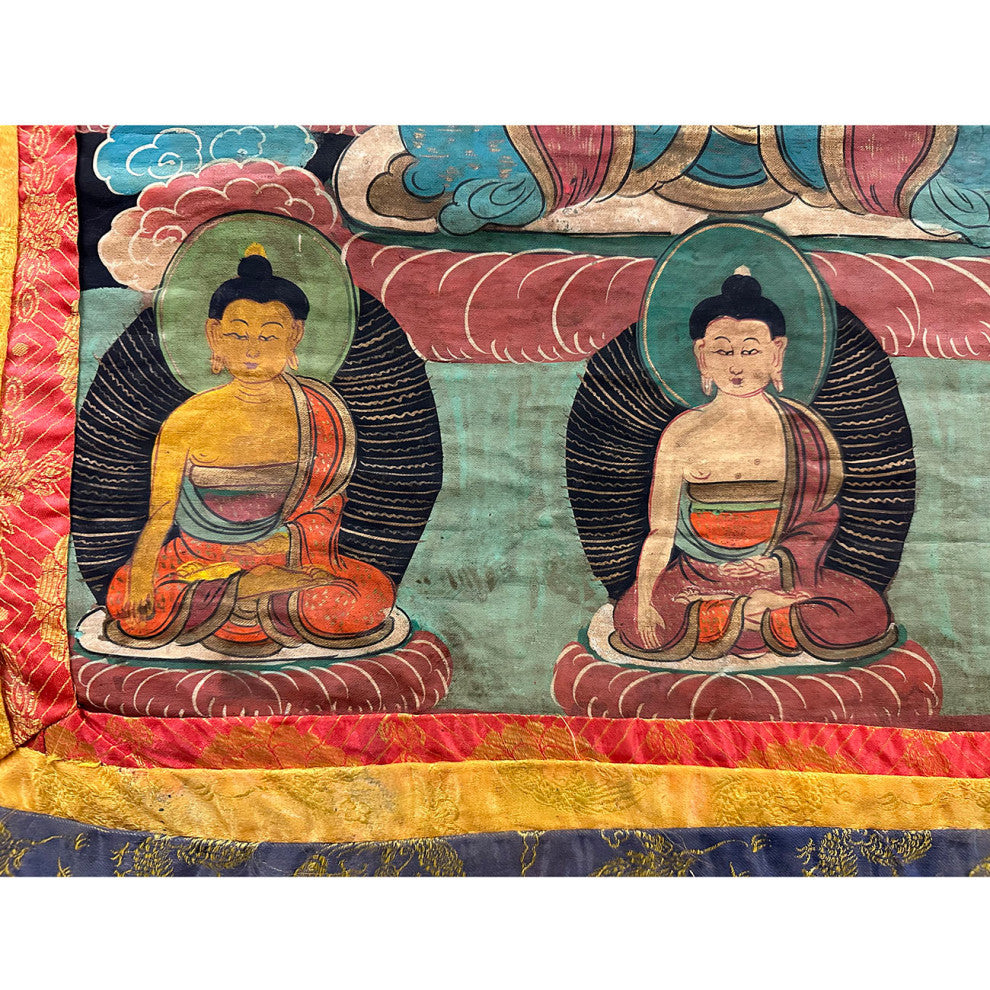 Consigned 19th Century Antique Tibetan Hand Painted Buddhist Thangka