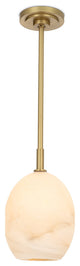 Artemis Pendant Single, Natural Brass With Alabaster Glass