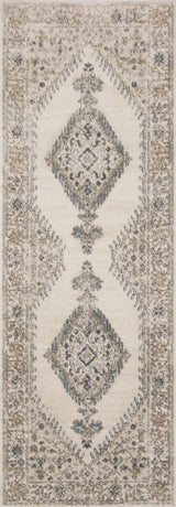 Teagan TEA-02 Area Rug, Oatmeal/Ivory, 2'8"x10'6"