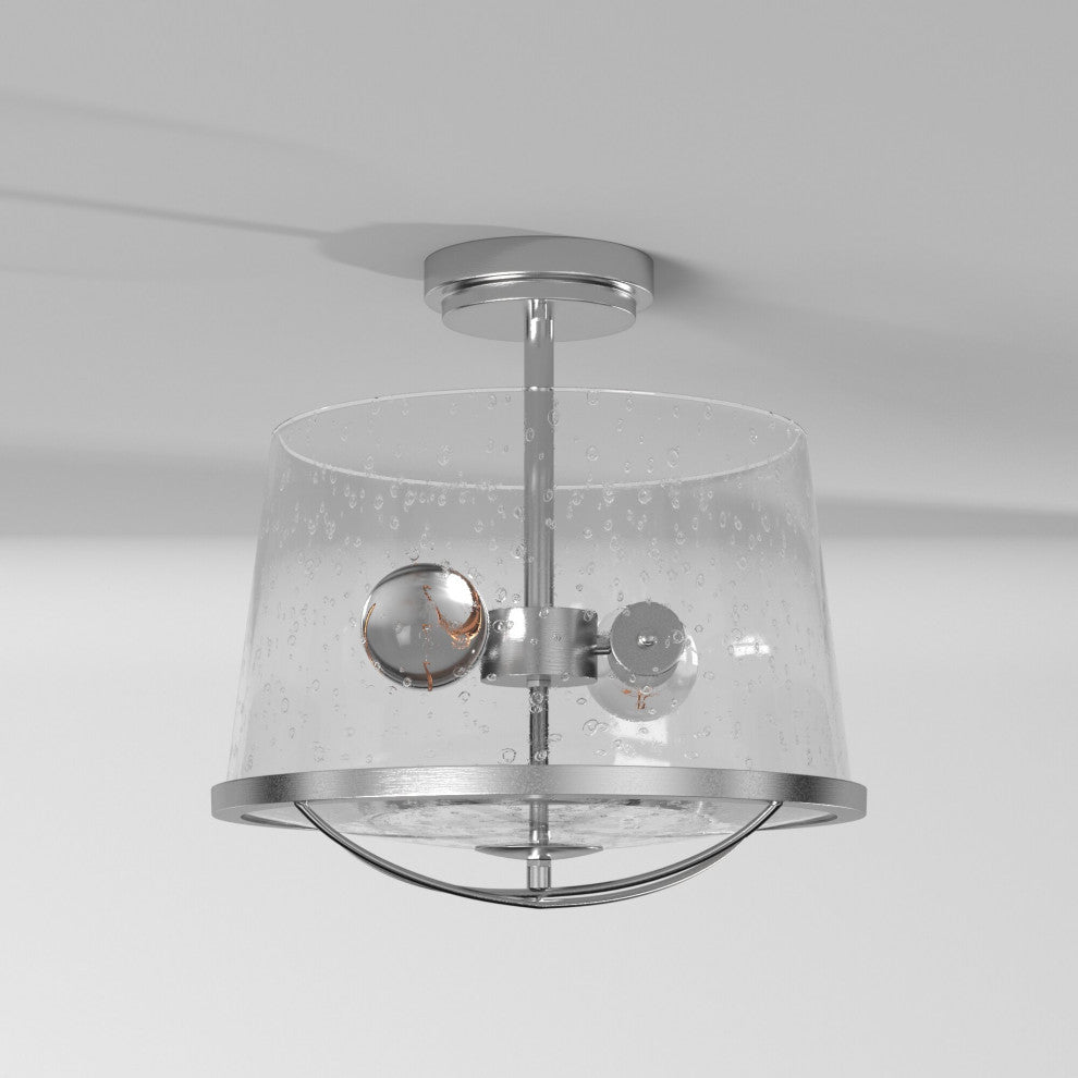 Darby Semi-Flush, Satin Platinum