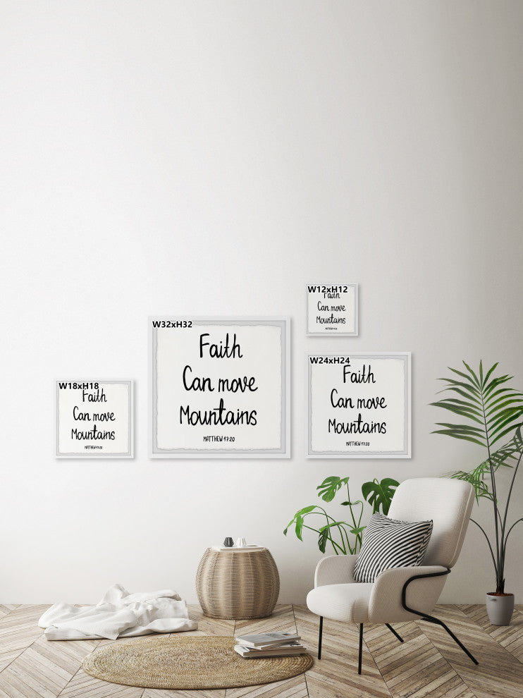"Faith Move Mountains" Framed Painting Print, 12x12