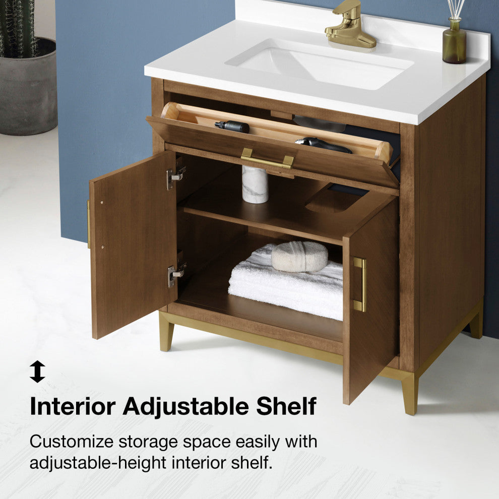 OVE Decors Diya 30" Single Sink Bathroom Vanity, Sage Green, Macchiato, 30 in.