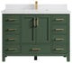 Preston Bath Vanity, Green, 48", Empira Quartz Top, Single, Freestanding