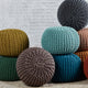 Jaipur Living Visby Textured Round Pouf, Aqua