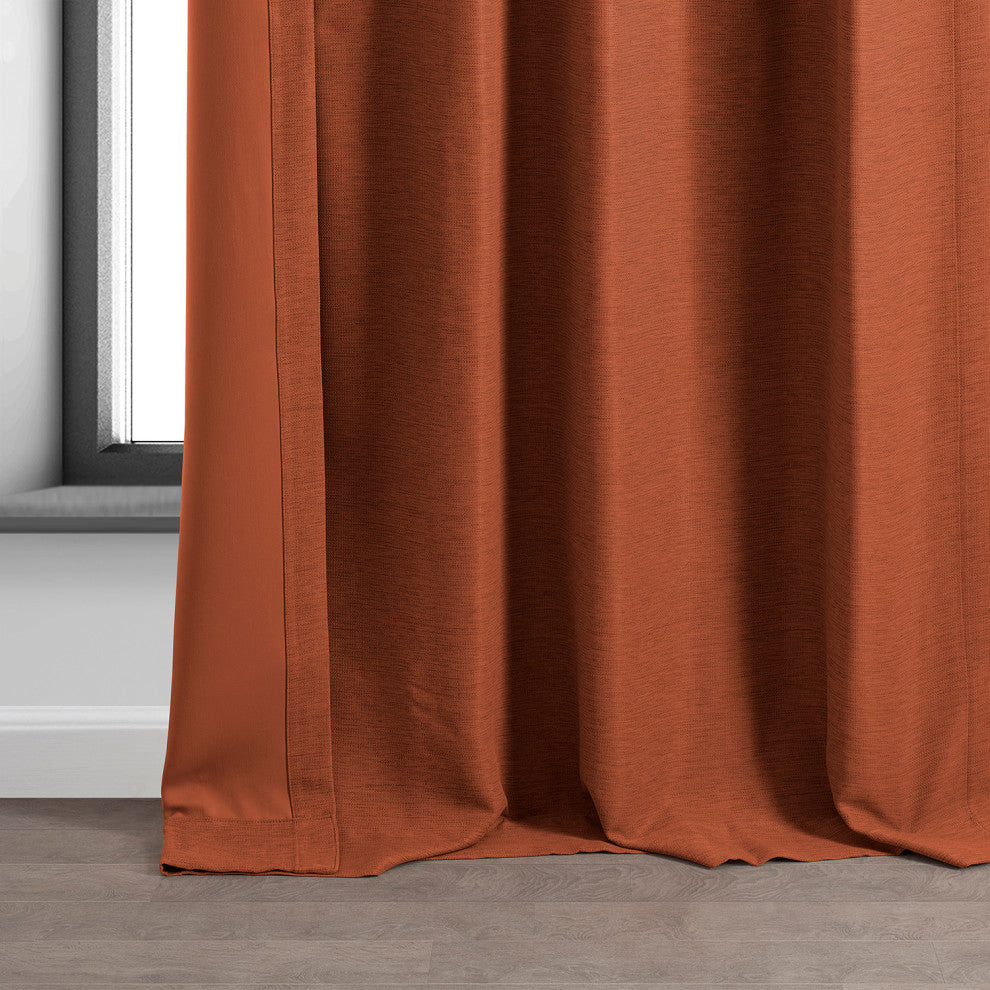 Persimmon Bellino Blackout Room Darkening Curtain Single Panel, 50"x120"