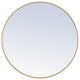 Pemberly Row 36" Round Contemporary Metal Frame Mirror in Brass