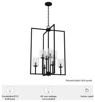 Kerrison Natural Iron With Seeded Glass 8 Light Pendant Ceiling